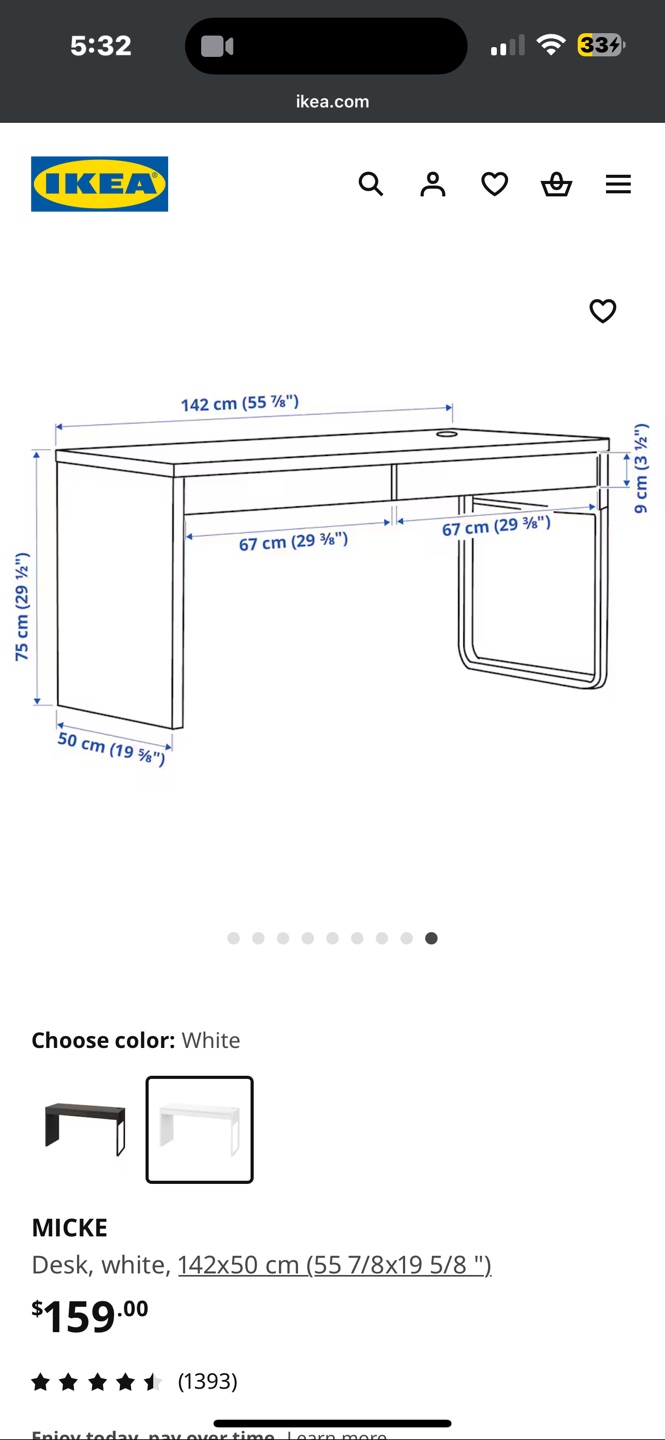 IKEA MICKE White Desk - photo 4