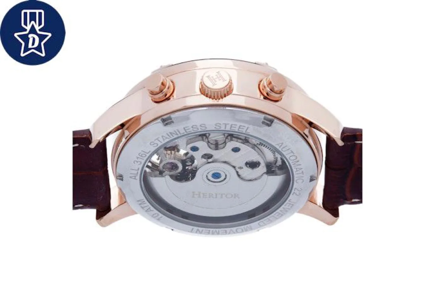 Heritor Automatic Skeleton Watch Rose Gold image indicator(3)