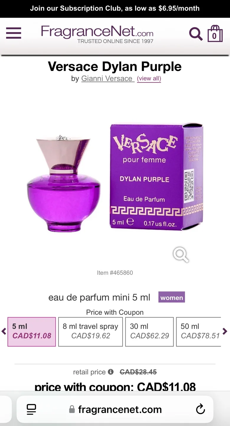 ✨✨Two Versace Dylan Purple Eau de Parfum Miniatures (5ml each) image indicator(3)