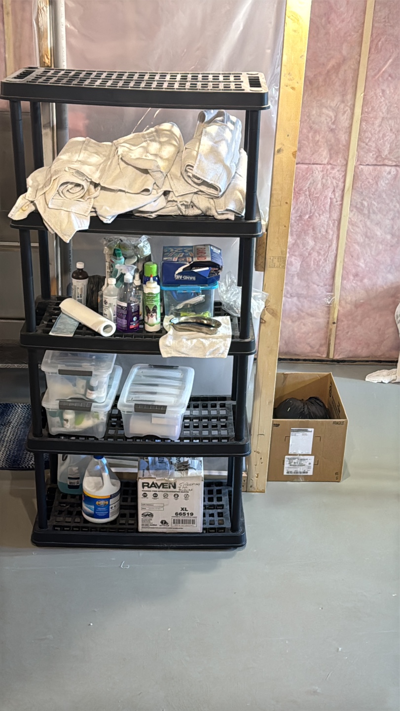 Five-shelf plastic storage