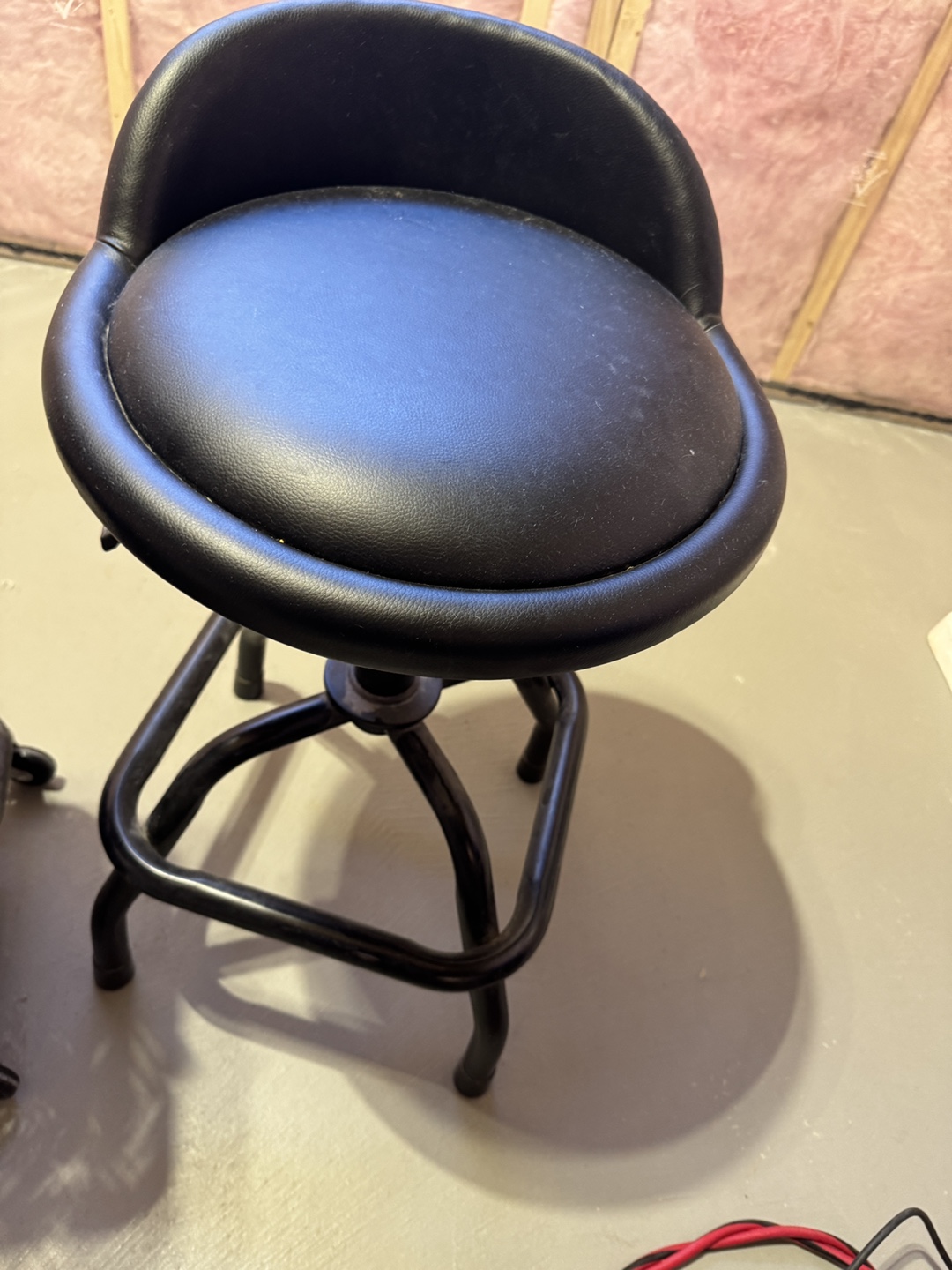 Black Rolling Stool