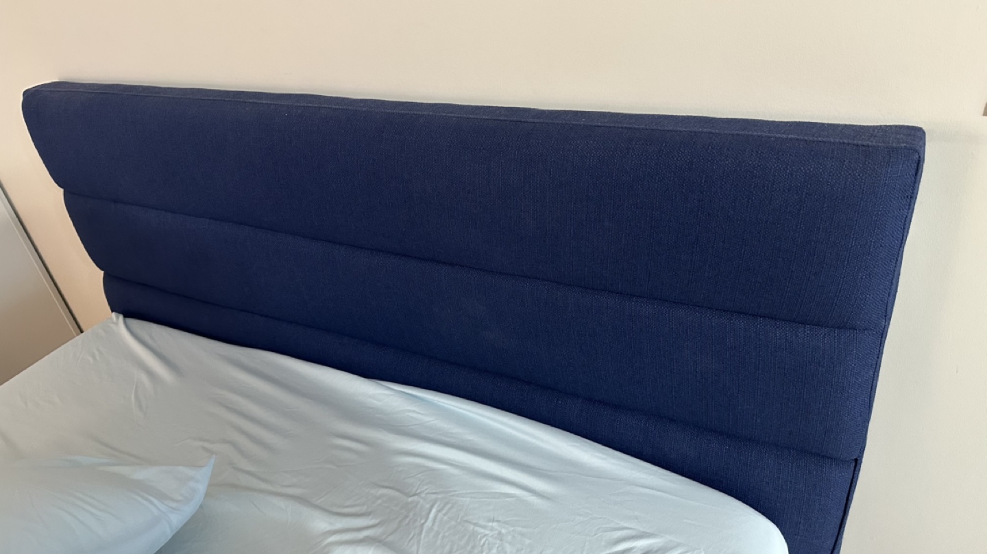 Queen Size Upholstered Bed Frame - Navy Blue - photo 3