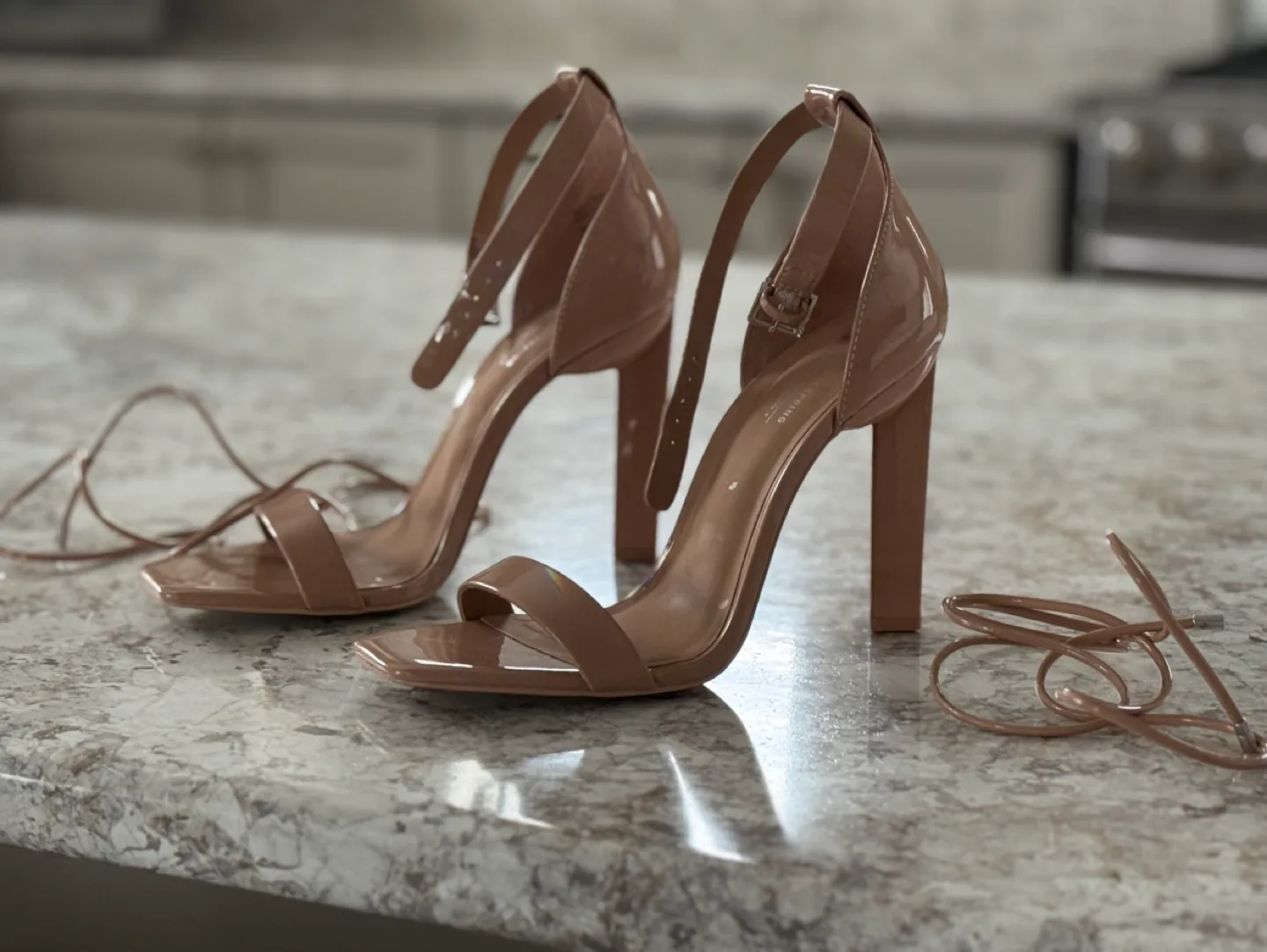 Call It Spring Nude Patent Leather Heels image indicator(3)