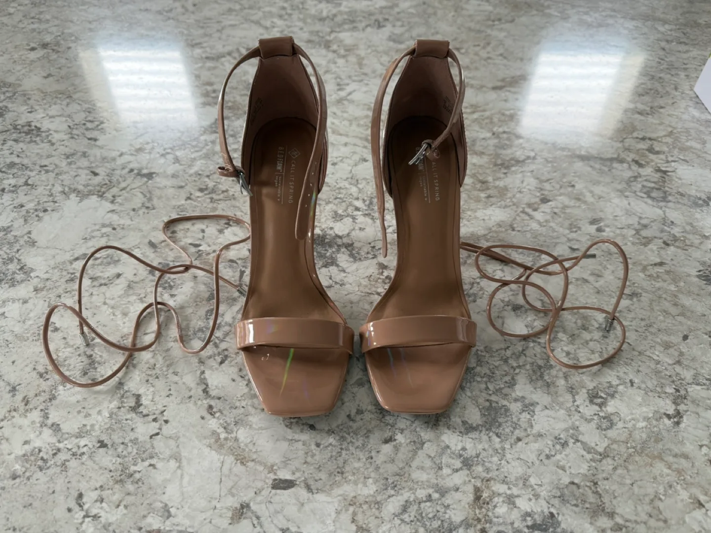 Call It Spring Nude Patent Leather Heels image indicator(2)