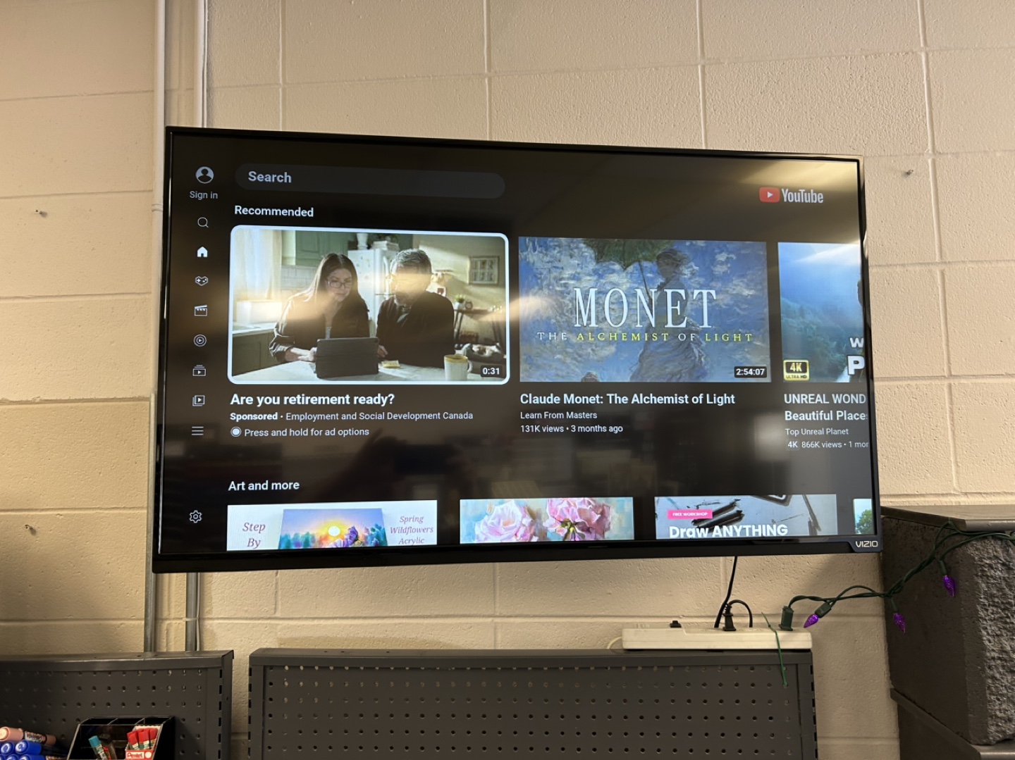 Visio TV with wall mount