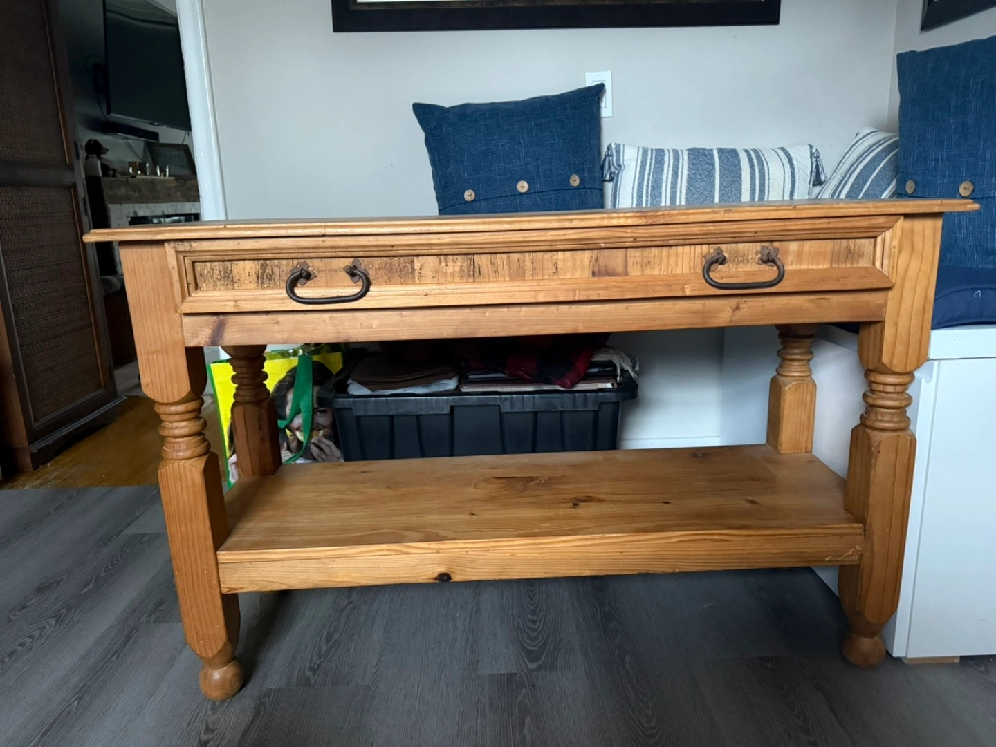 Rustic Wooden Console Table with Shelf | Karrot