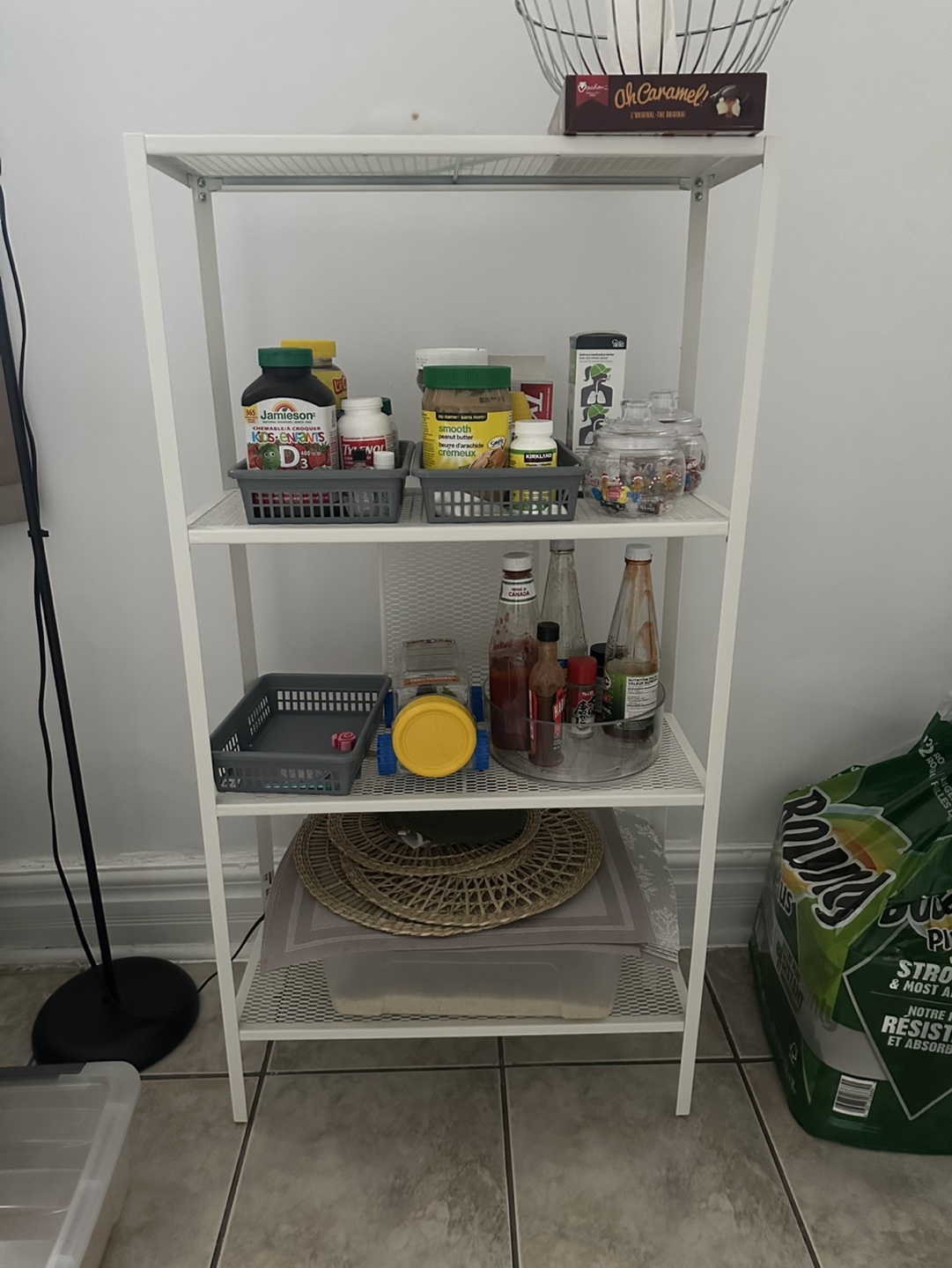 White Metal 4-Tier Shelving Unit (IKEA Baggebo