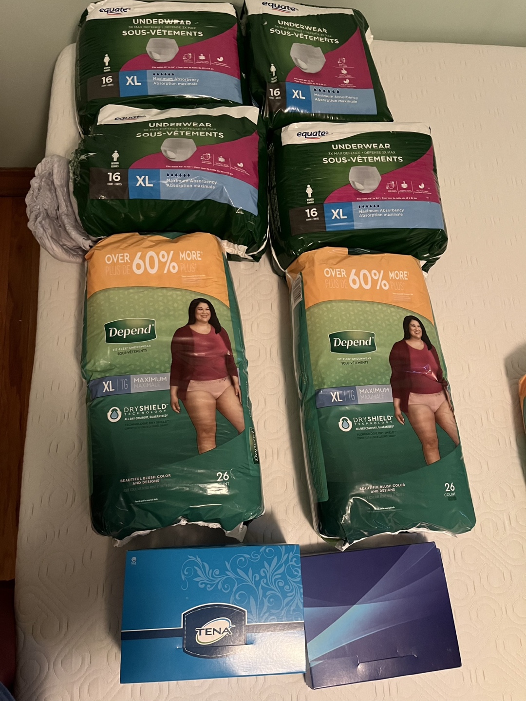 Bulk Incontinence Underwear - Equate & Depend - XL 🧡