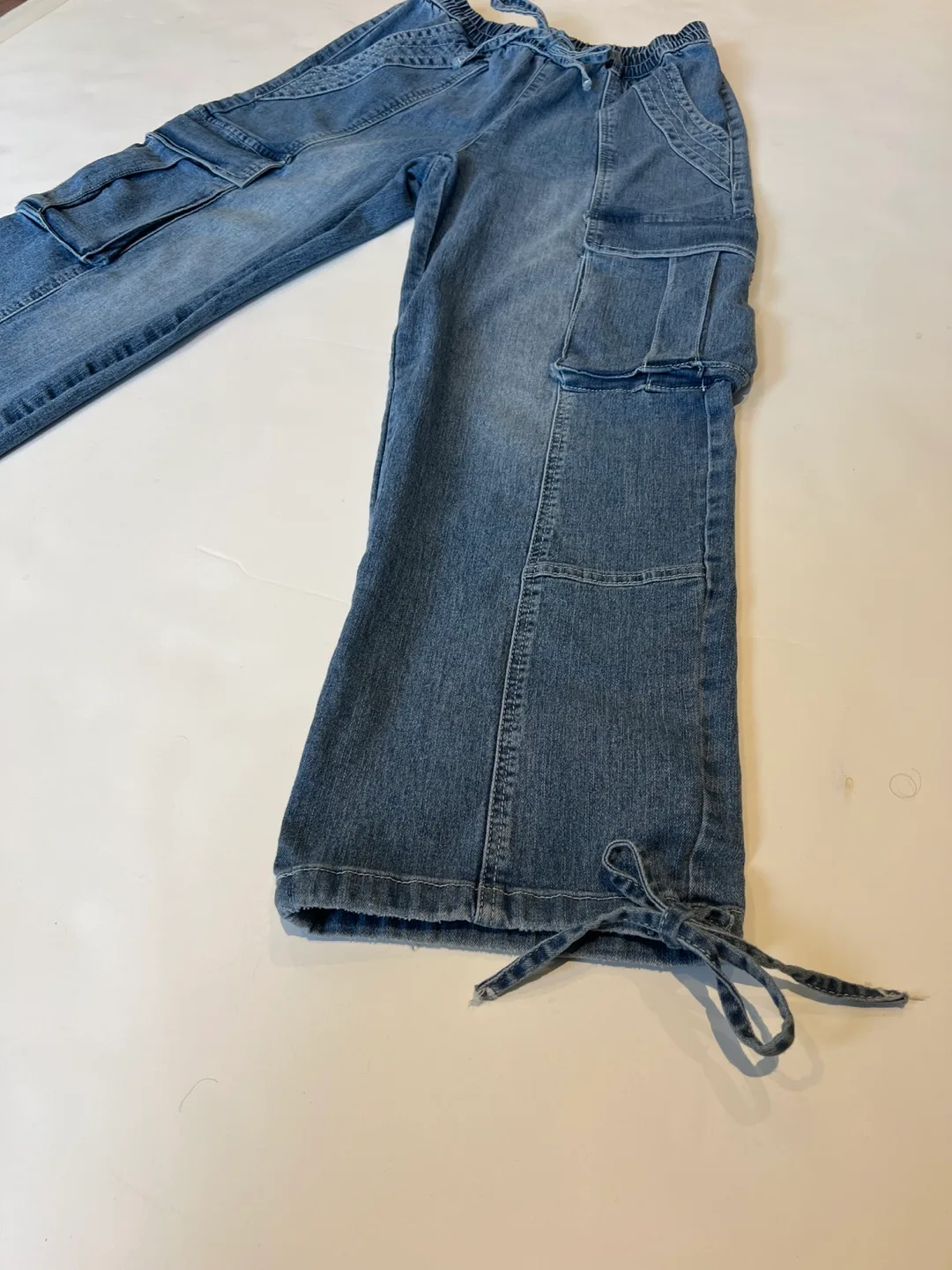 Denim Cargo Pants with Drawstrings image indicator(6)