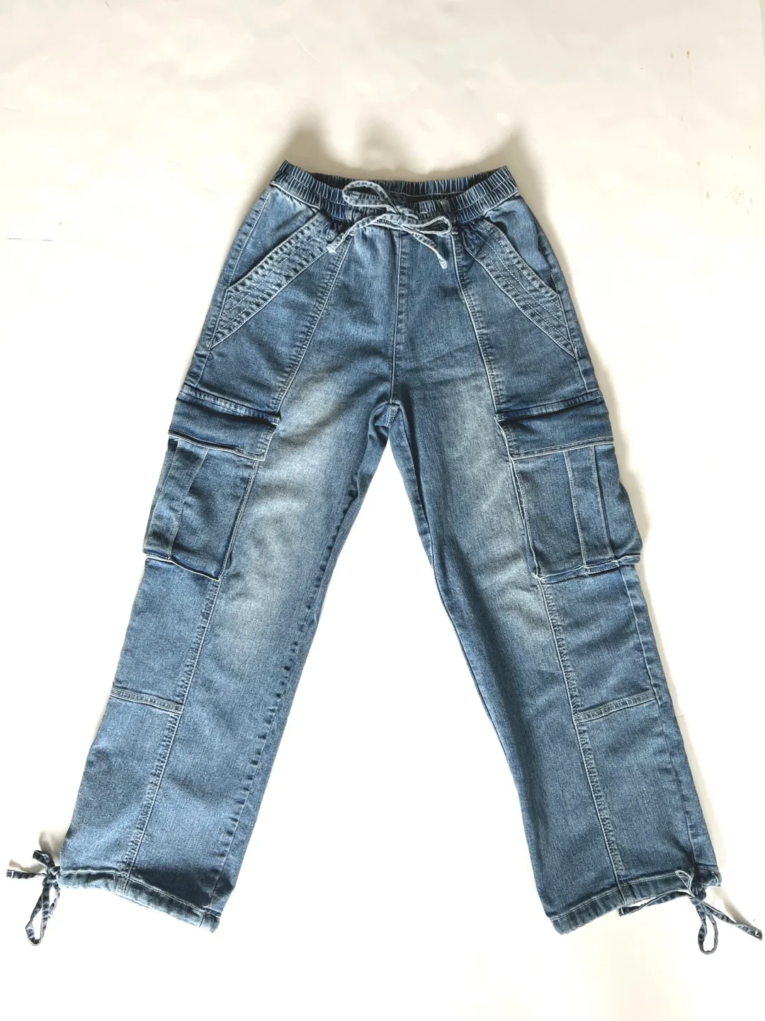 Denim Cargo Pants with Drawstrings image indicator(3)