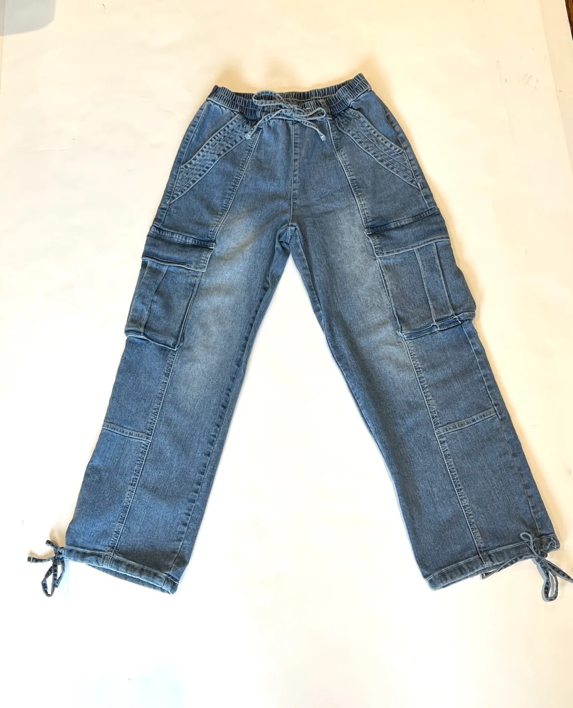 Denim Cargo Pants with Drawstrings image indicator(9)