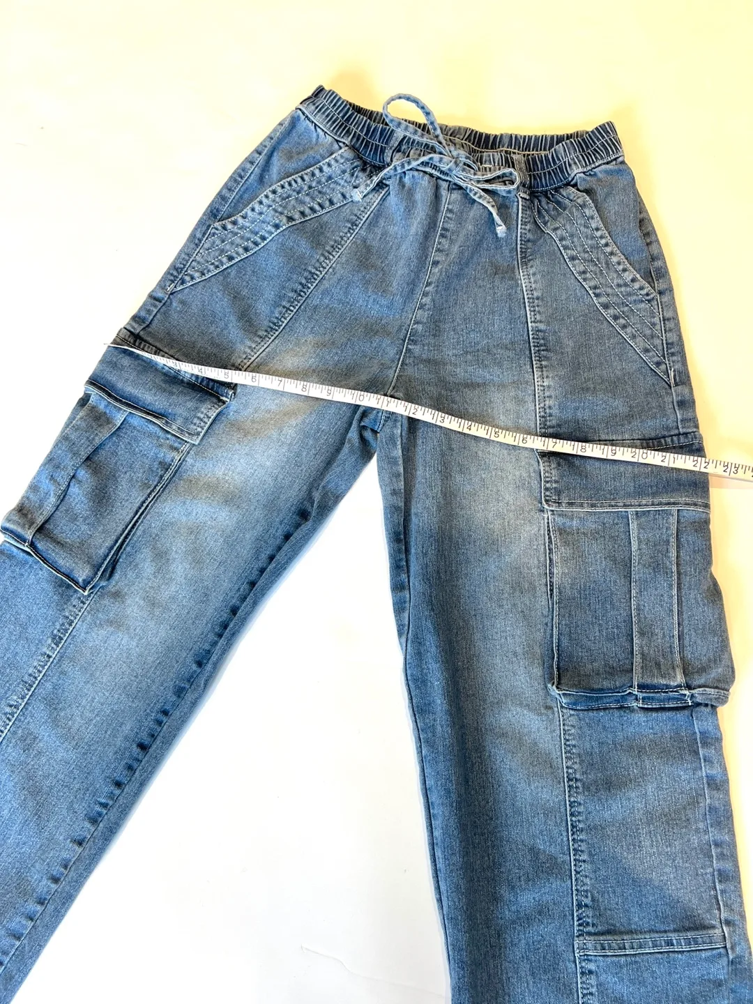 Denim Cargo Pants with Drawstrings image indicator(10)