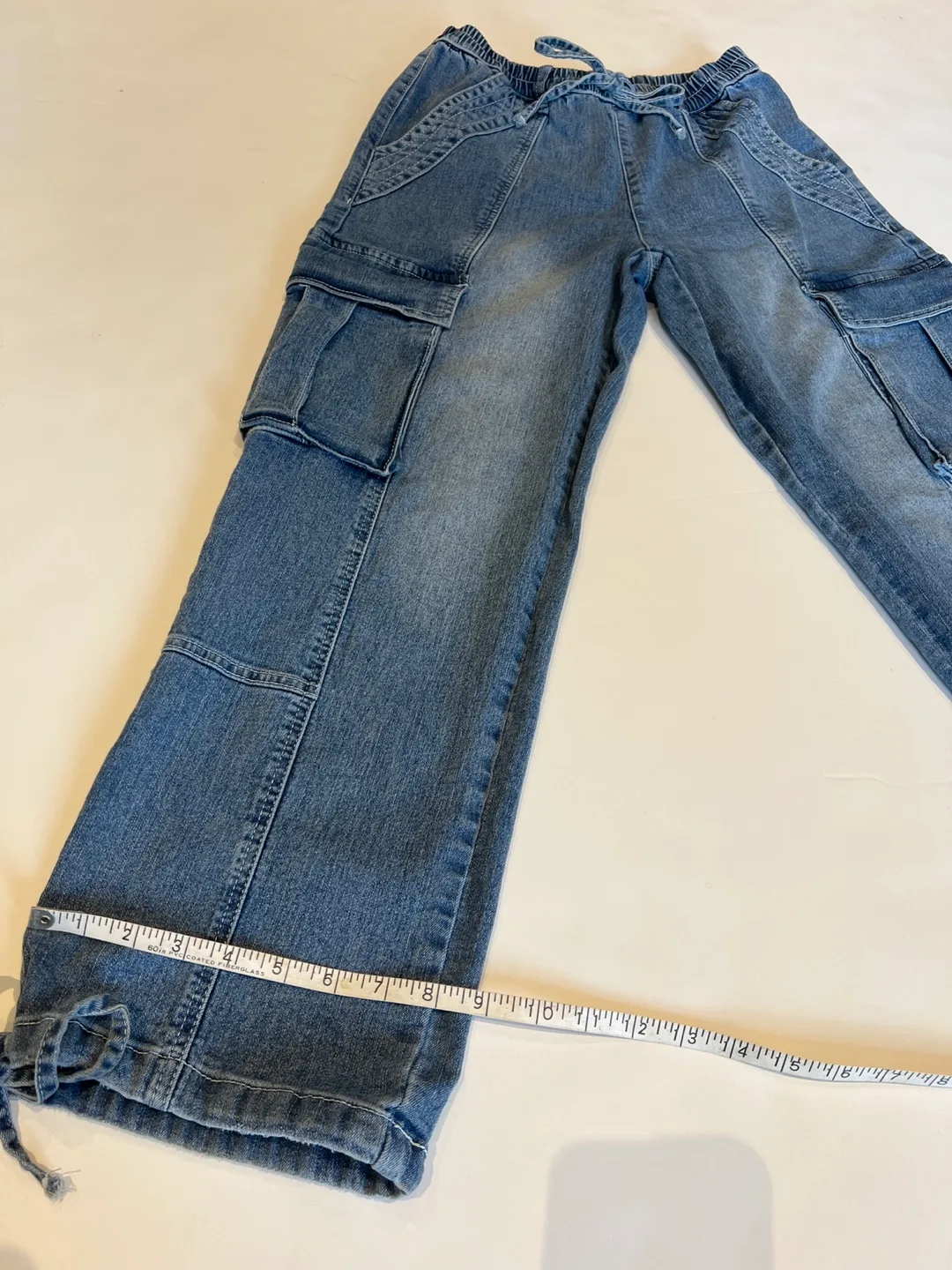 Denim Cargo Pants with Drawstrings image indicator(7)