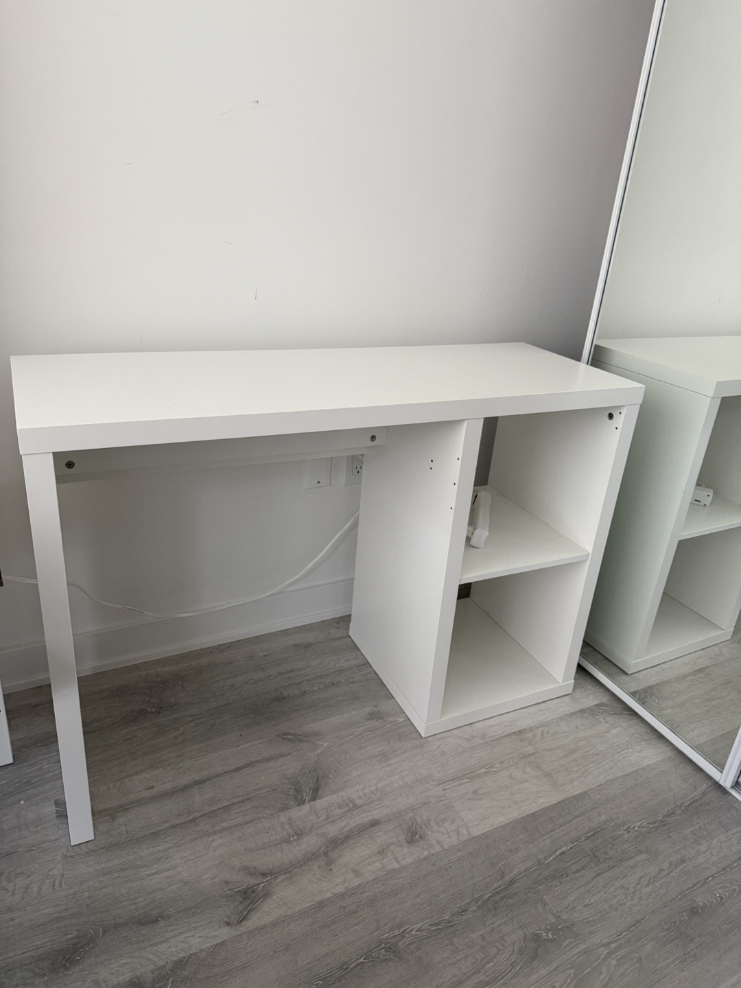 White Desk with Shelving Unit