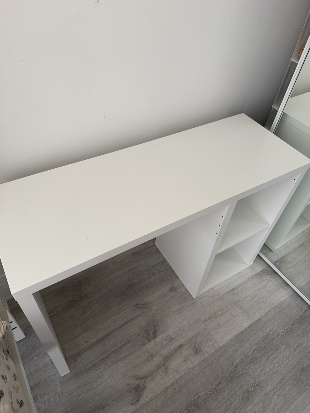 White Desk with Shelving Unit - photo 2