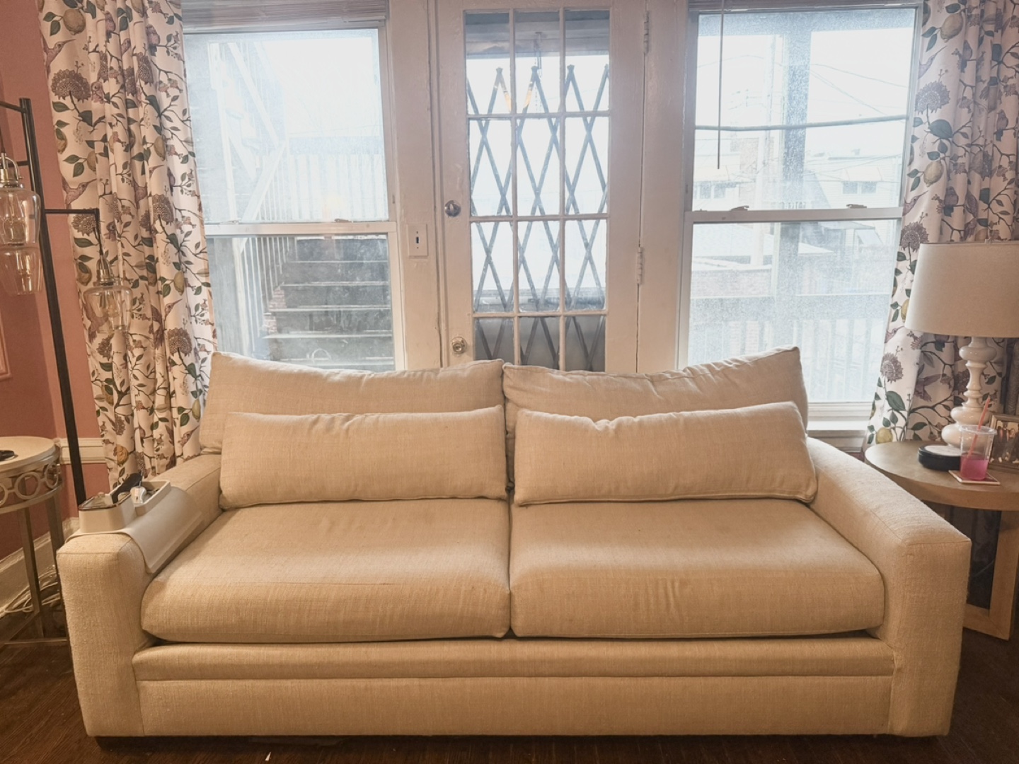 Beige Sofa with Armrests