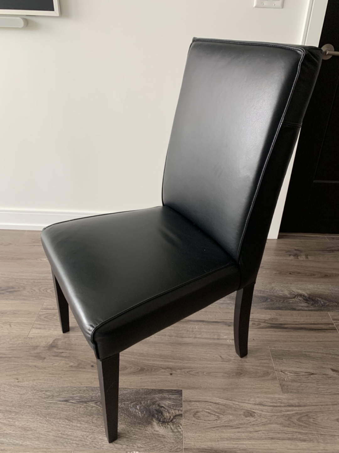 Two Black Leather Classic Dining Chairs - photo 2