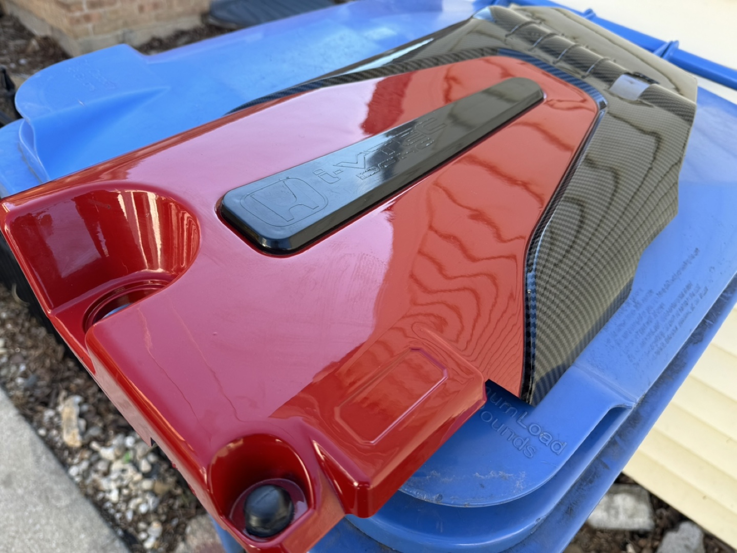 Honda Civic/Accord  Engine Cover - Red and Carbon Fiber
