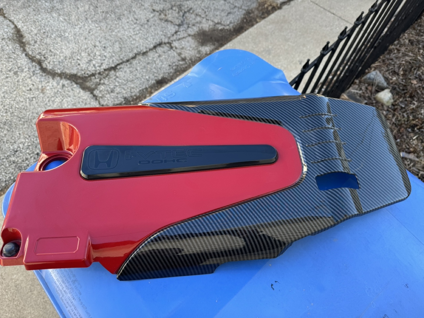 Honda Civic/Accord  Engine Cover - Red and Carbon Fiber - photo 2