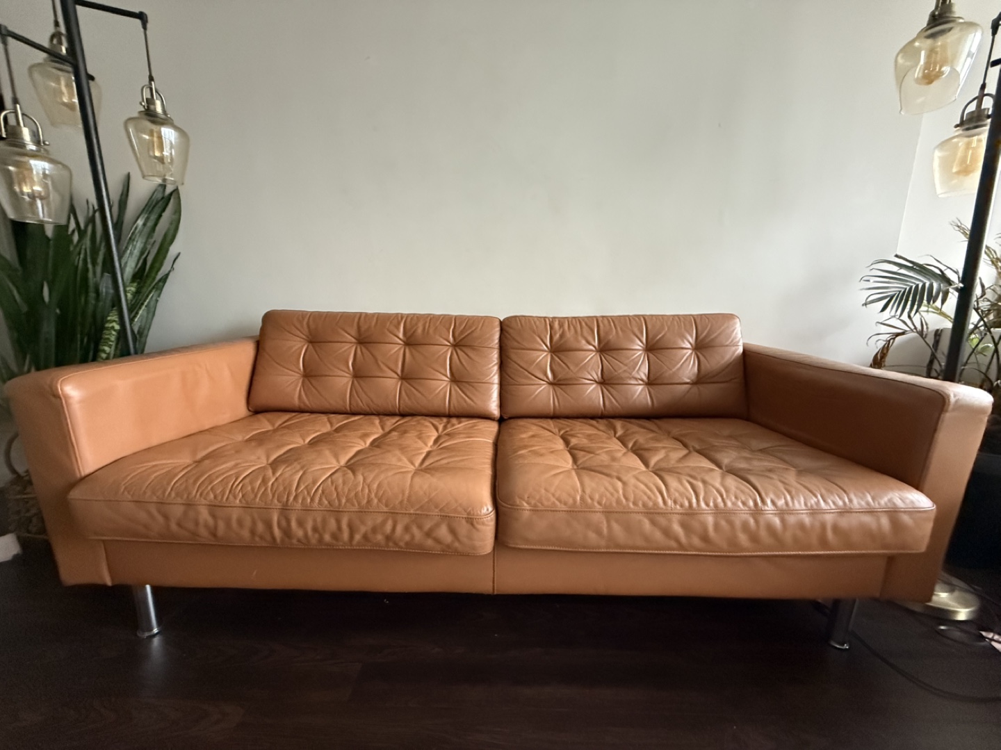IKEA MORABO Leather Sofa - Golden Brown - photo 3