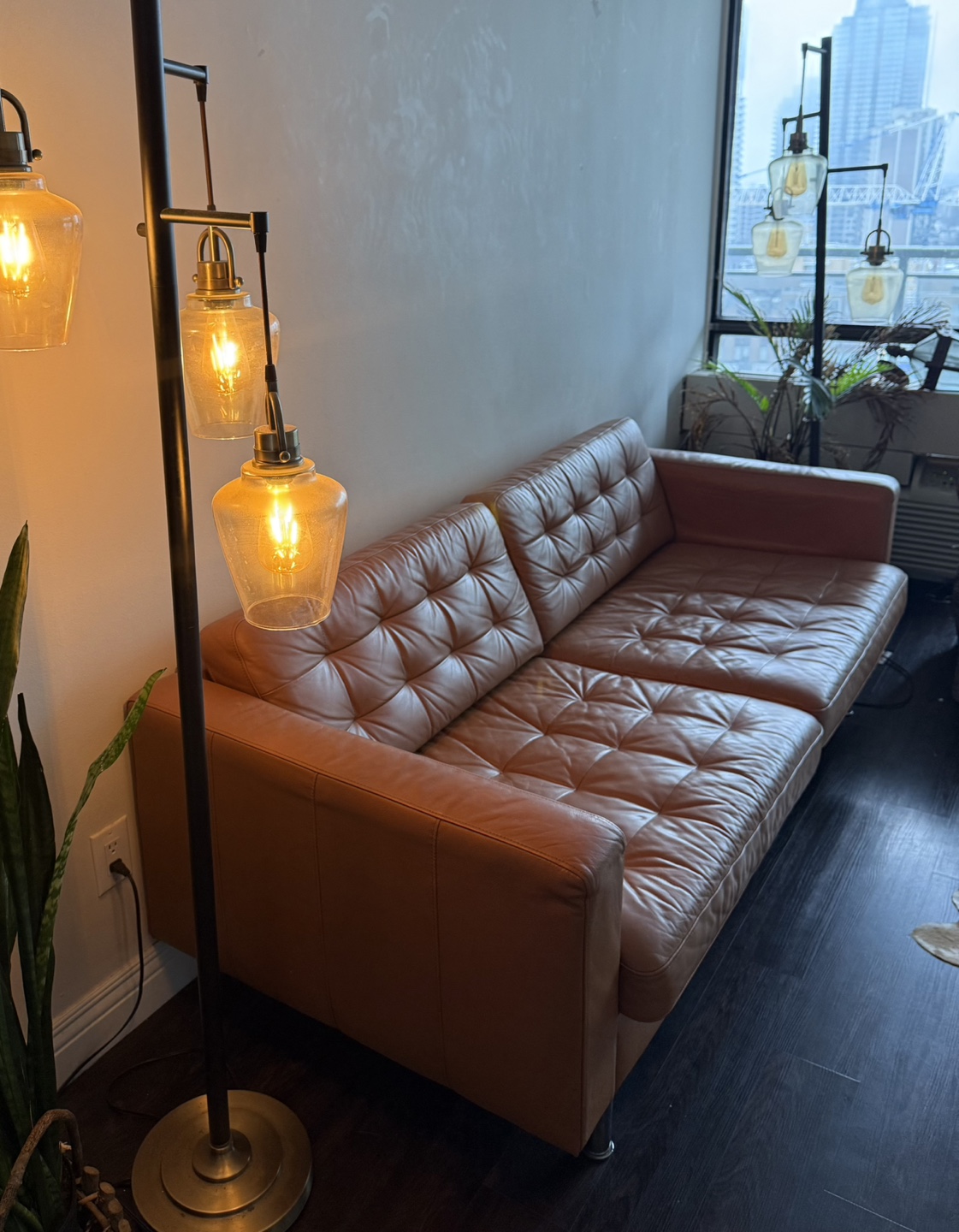 IKEA MORABO Leather Sofa - Golden Brown - photo 4