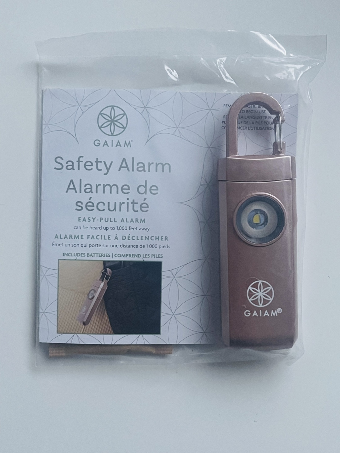 Gaiam Safety Alarm - Rose Gold - unopened