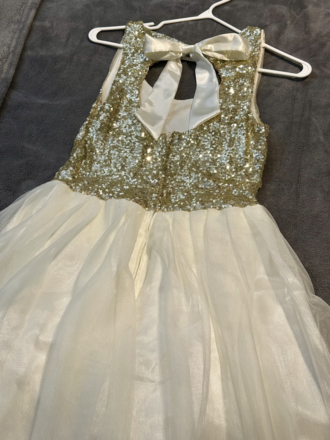 Ladies’ Gold Sequin & Tulle Party Dress - Size 9/10