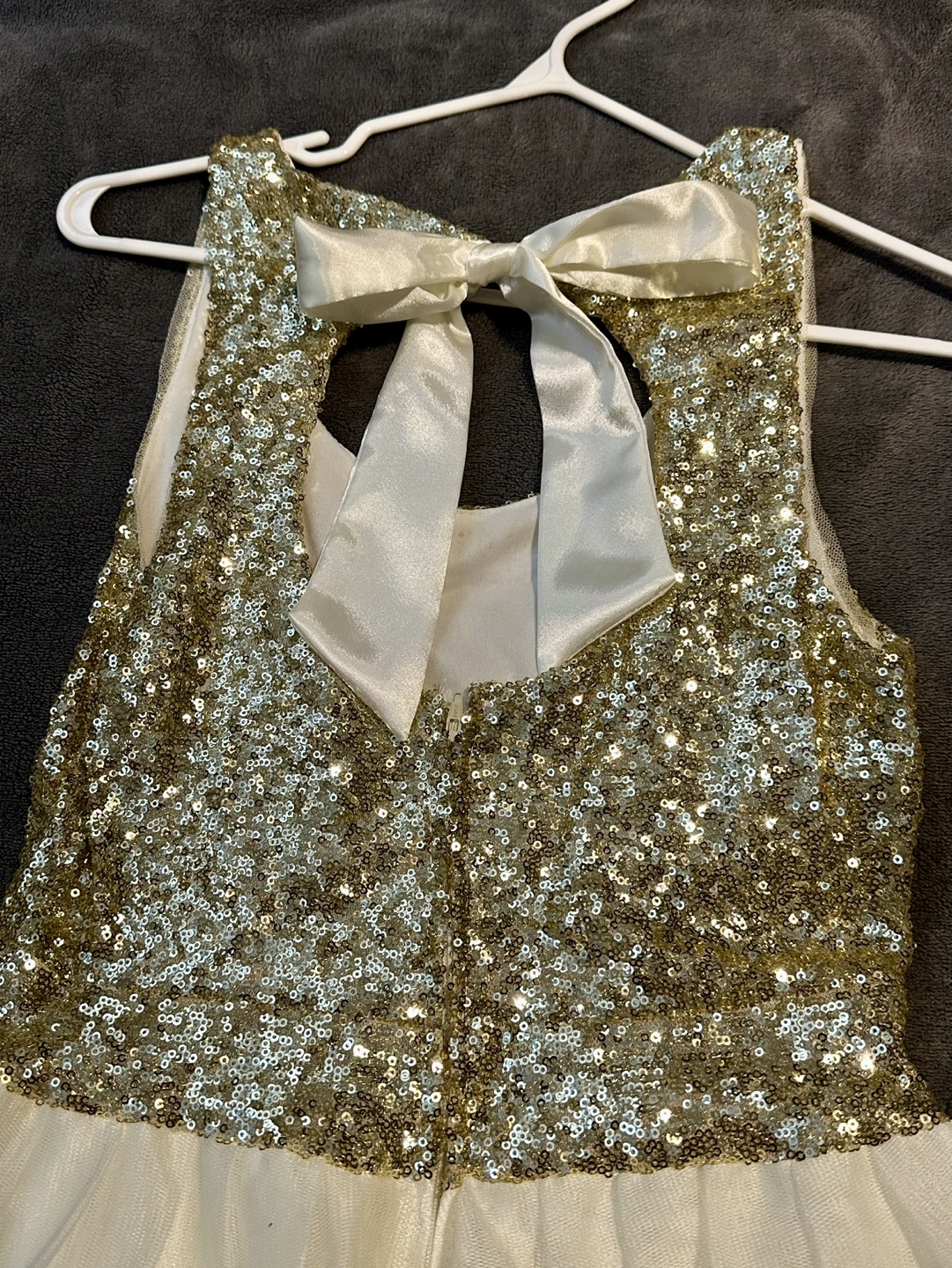 Ladies’ Gold Sequin & Tulle Party Dress - Size 9/10 - photo 2