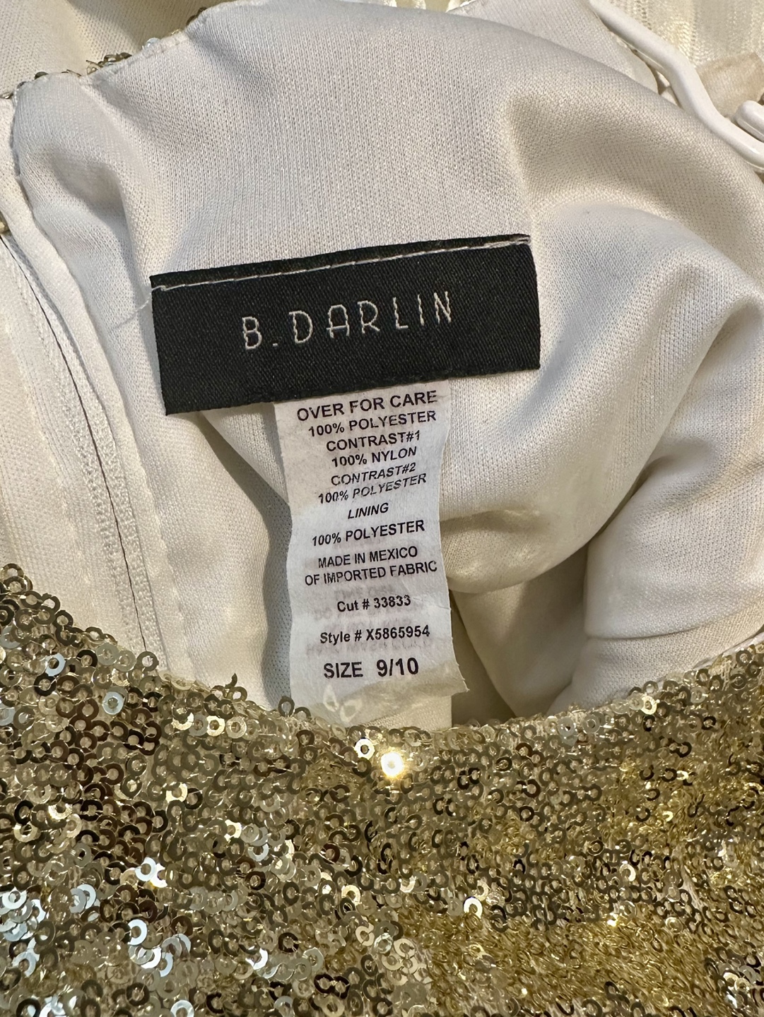 Ladies’ Gold Sequin & Tulle Party Dress - Size 9/10 - photo 5