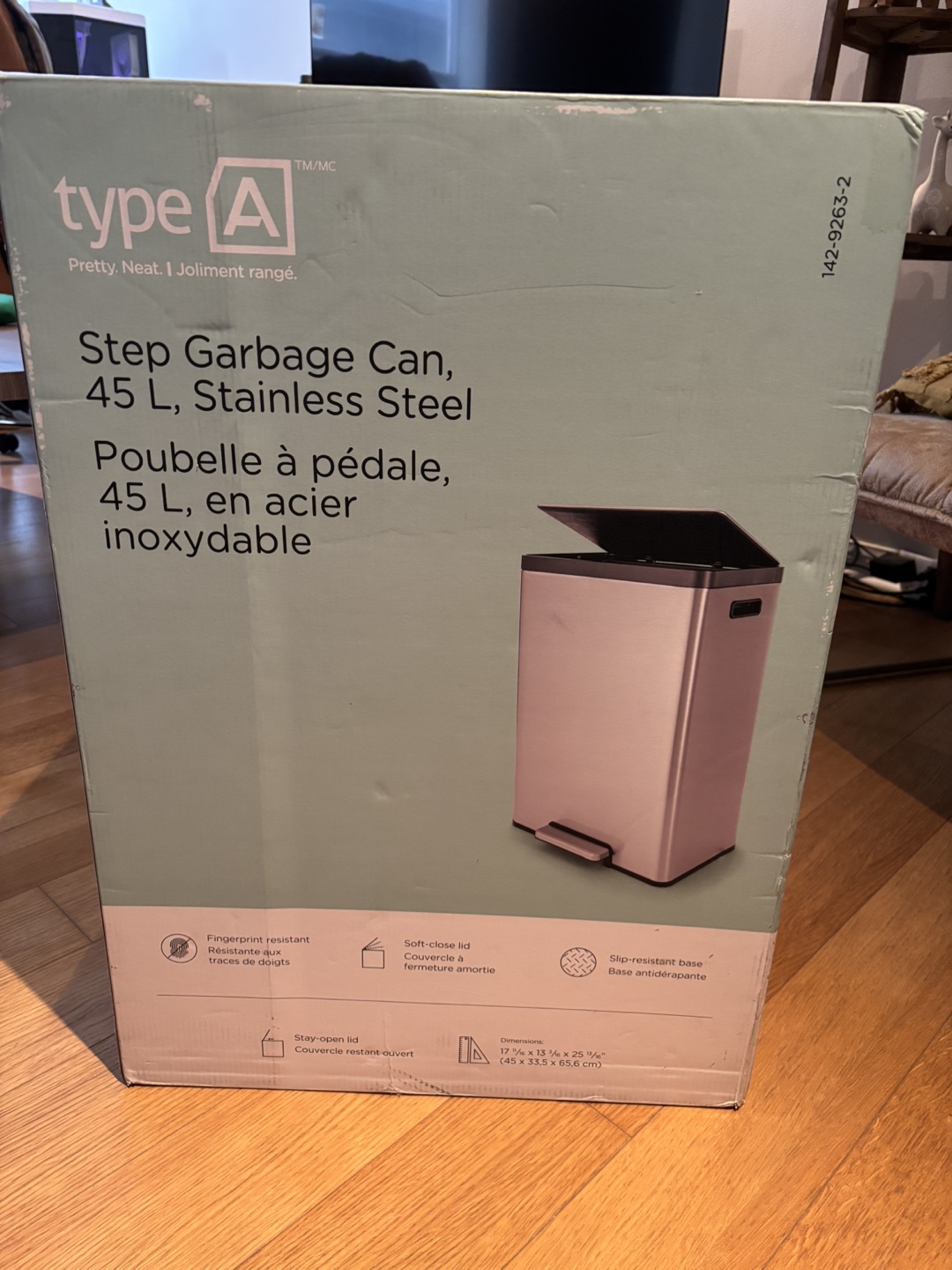 45L Stainless Steel Step Garbage Can - Brand New in Box