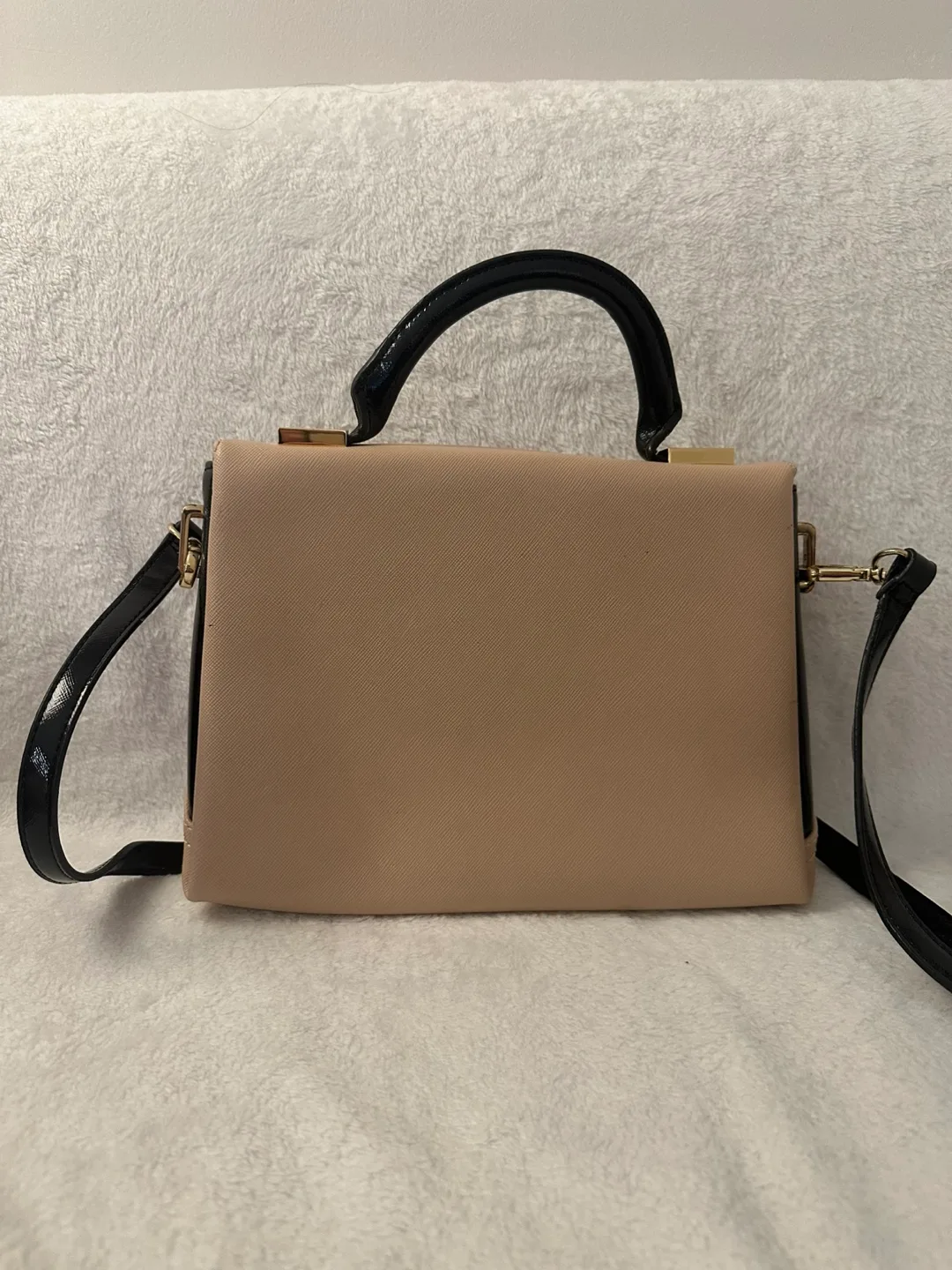 Ted Baker London Beige and Black Satchel Handbag image indicator(3)
