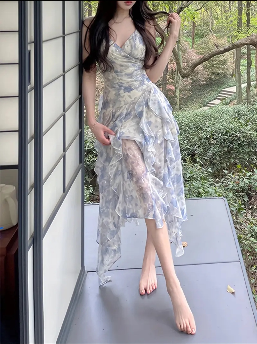 Elegant Floral Midi Dress - photo 2