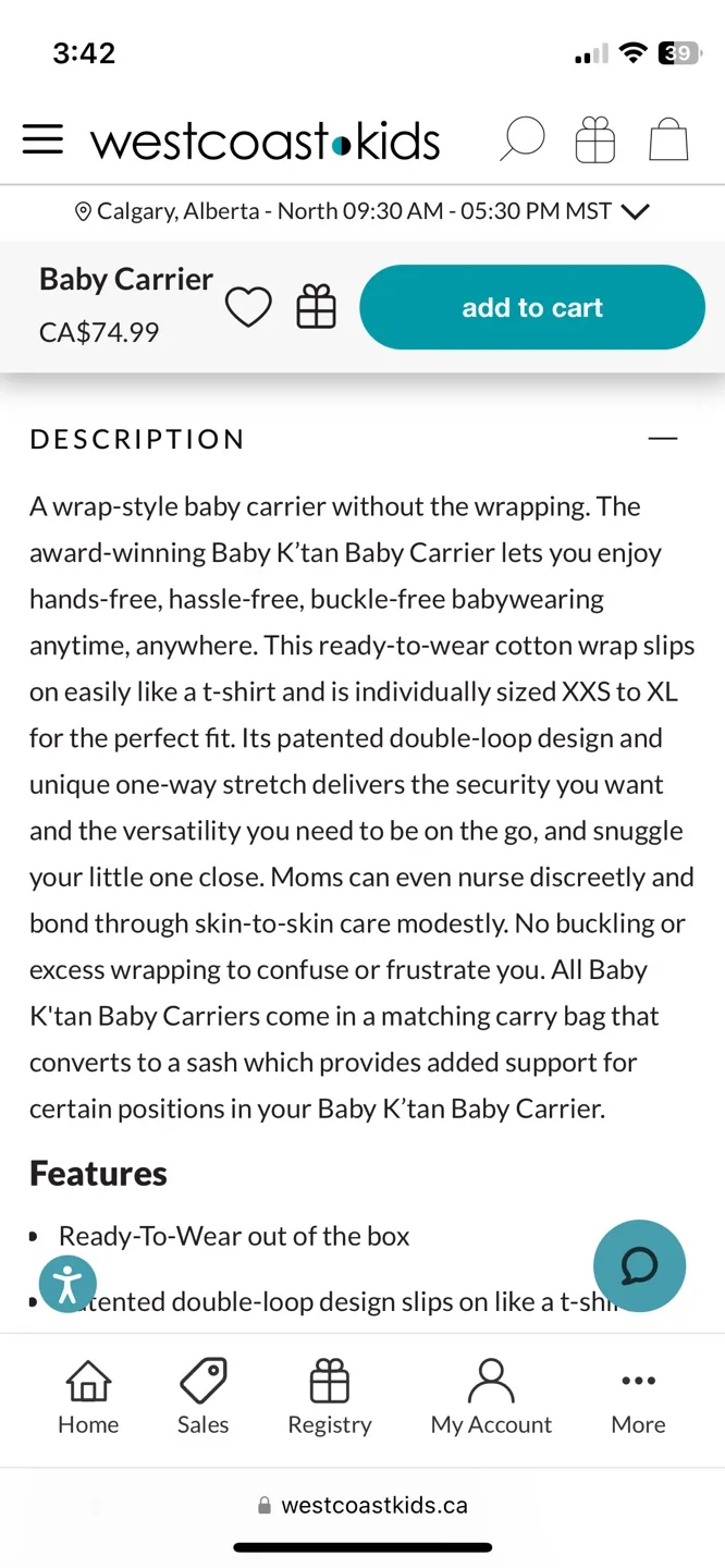 Baby K'tan Baby Carrier - Size Small - Grey image indicator(6)