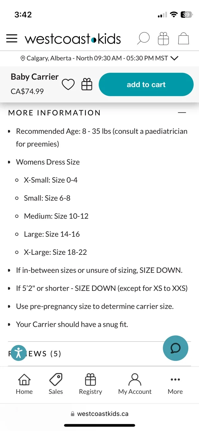 Baby K'tan Baby Carrier - Size Small - Grey image indicator(8)