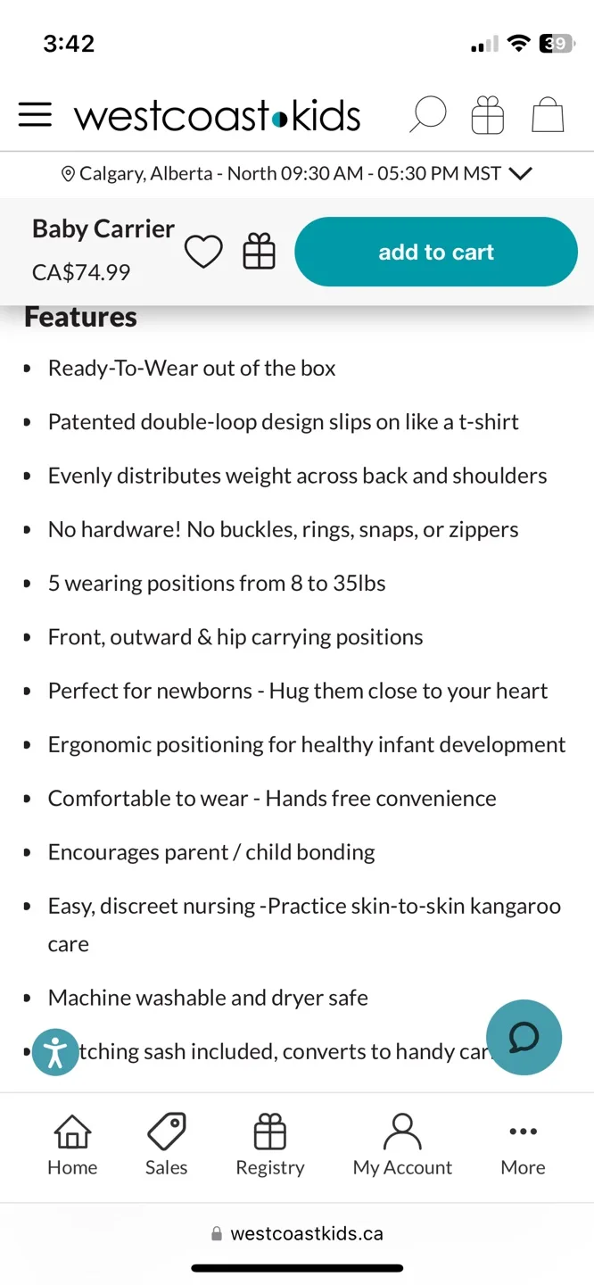 Baby K'tan Baby Carrier - Size Small - Grey image indicator(7)