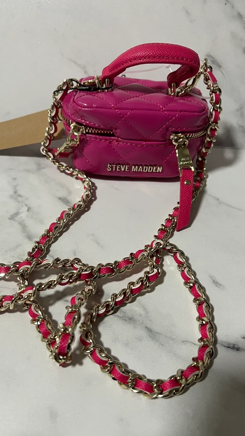 Steve Madden Pink Quilted Mini Crossbody Bag thumbnail