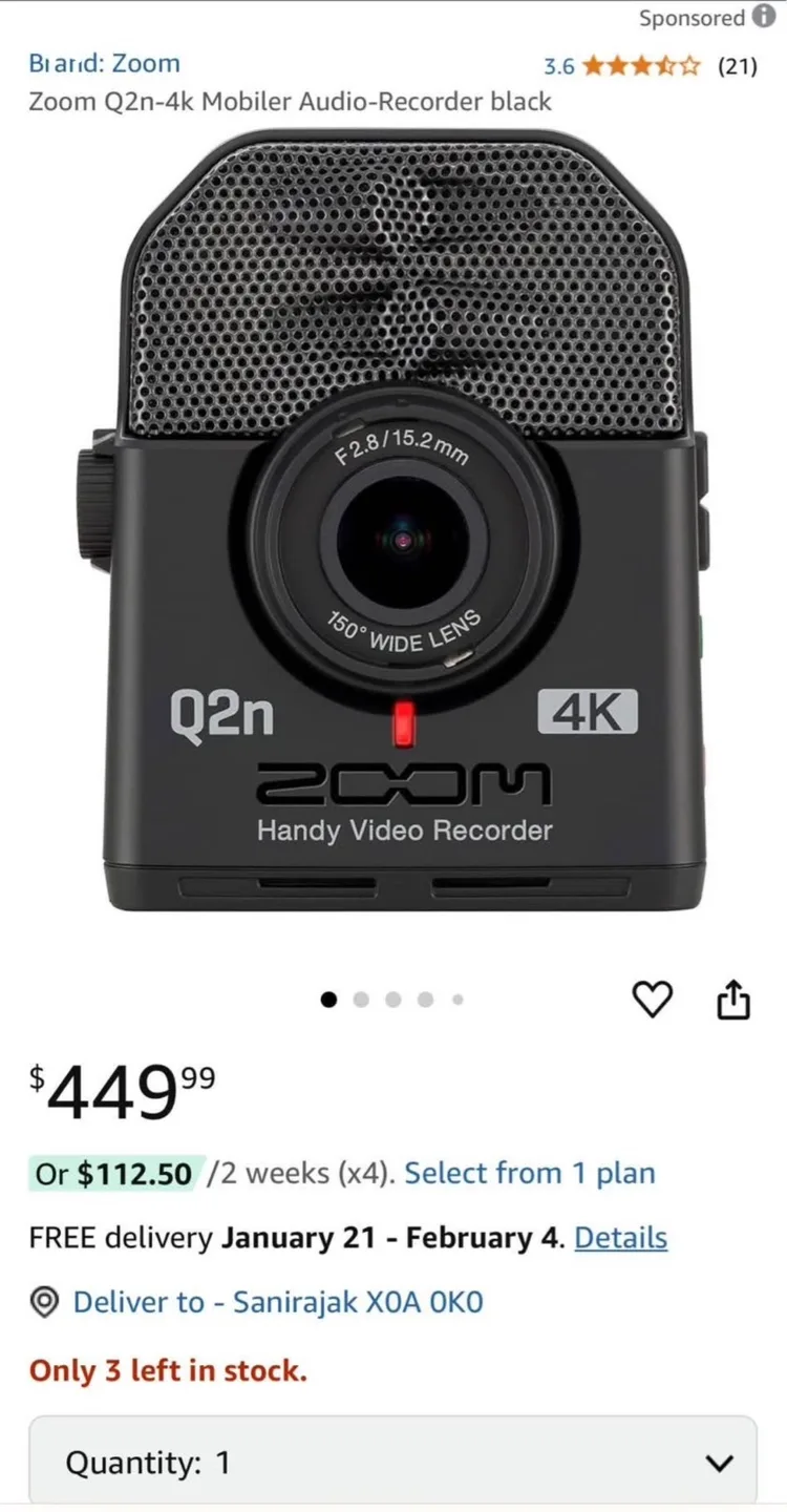 Q2N-4K ZOOM Professional Camera - music, podcasts, comedy, etc. image indicator(7)