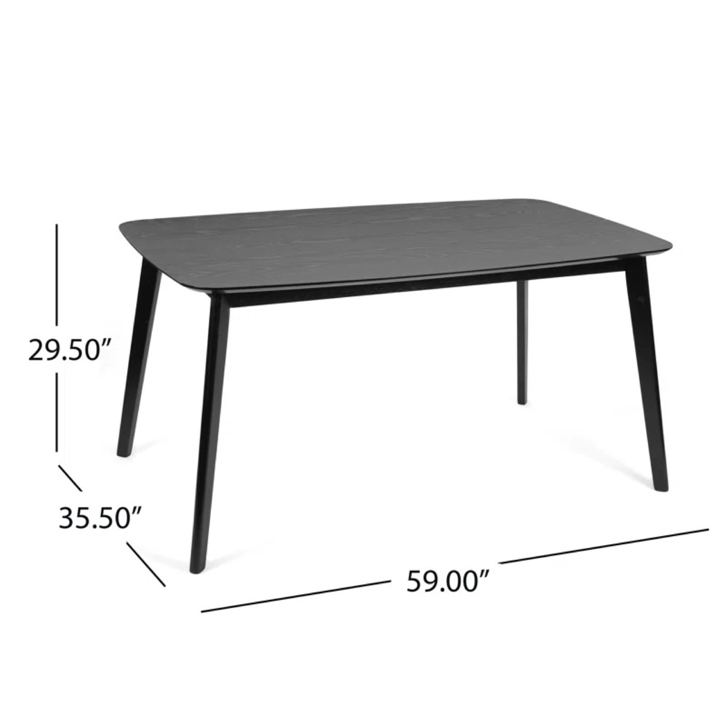 Modern Black Dining Table with Four Brown Leather Chairs - photo 4