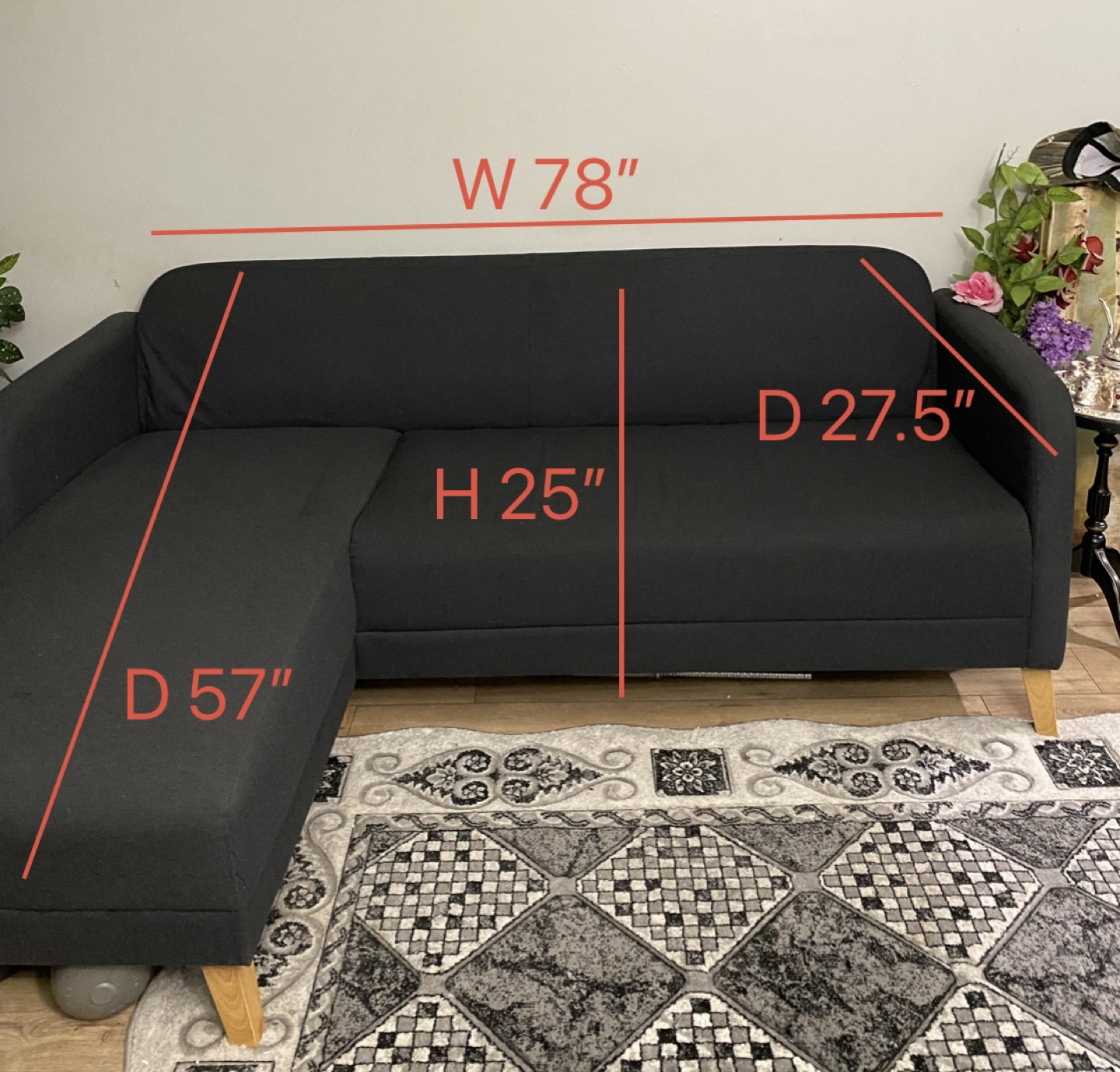 Dark Grey Sectional - photo 3
