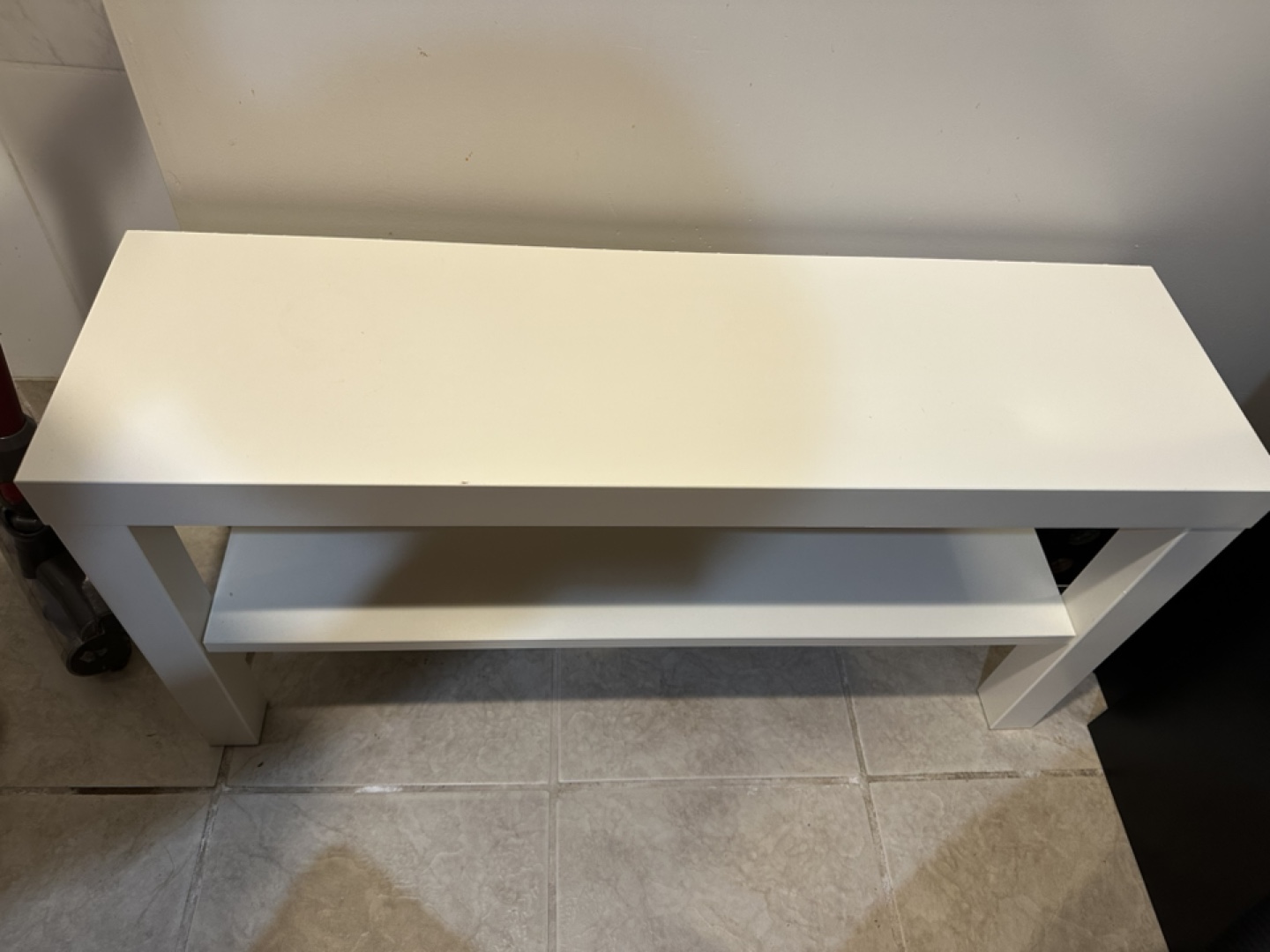 IKEA White Console Table with Shelf