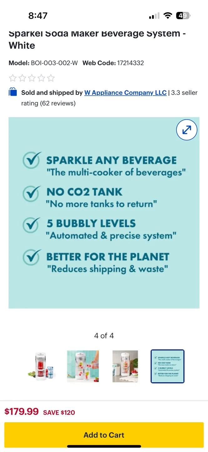 Sparkel Soda Maker Beverage System - White image indicator(5)