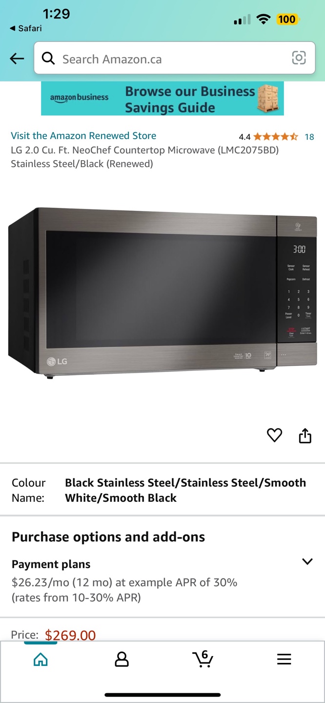 LG NeoChef Countertop Microwave - 2.0 Cu Ft - Stainless Steel
