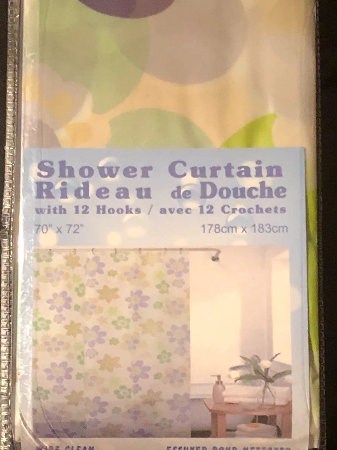 🧡New Shower Curtain with 12 Hooks - Floral Design image indicator(2)