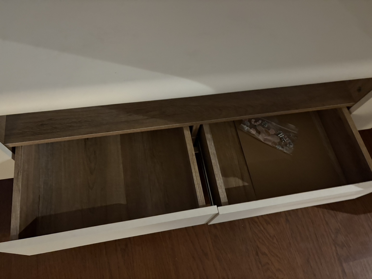 Modern White TV Stand with Two Drawers - photo 3