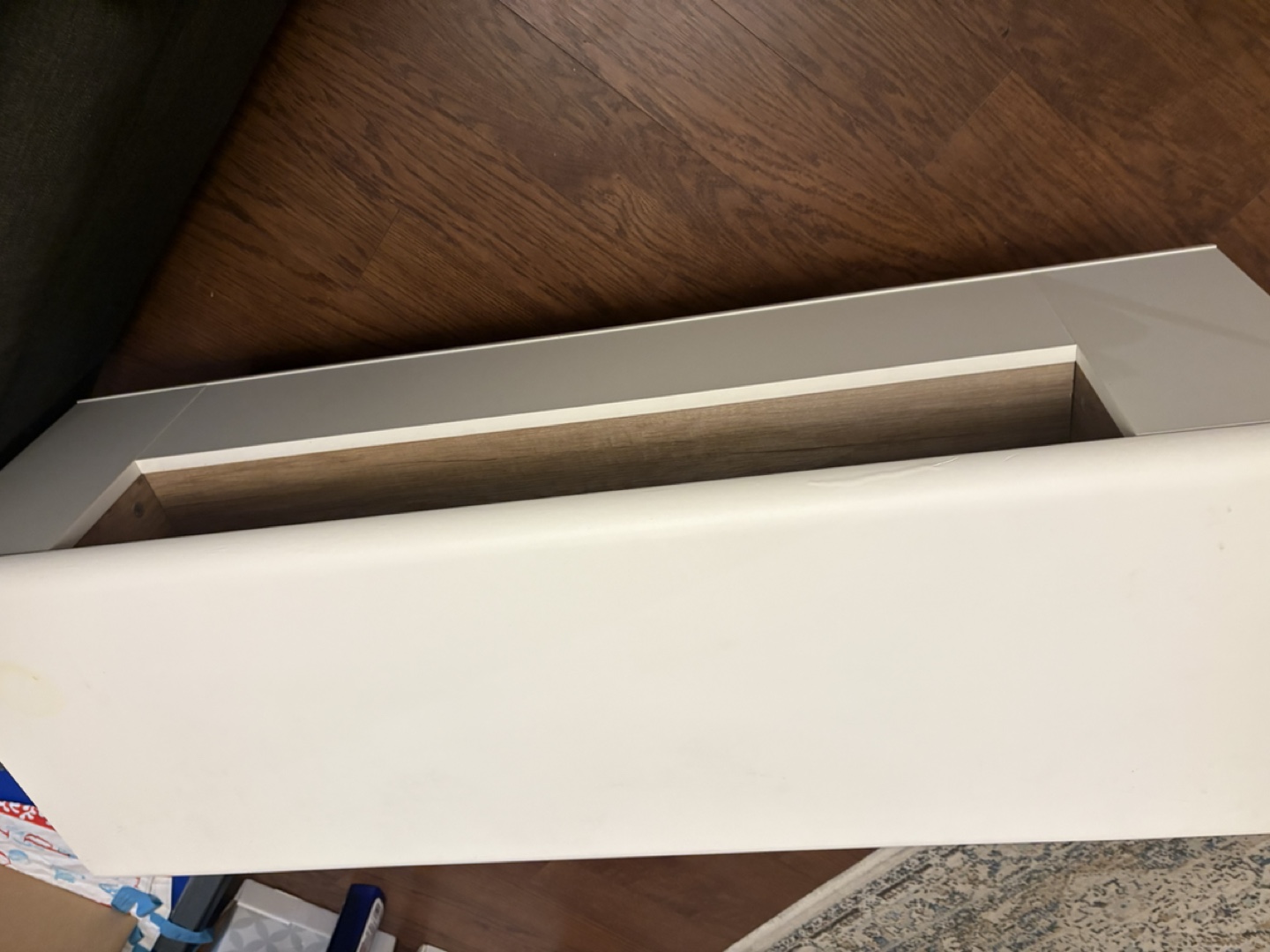 Modern White TV Stand with Two Drawers - photo 2