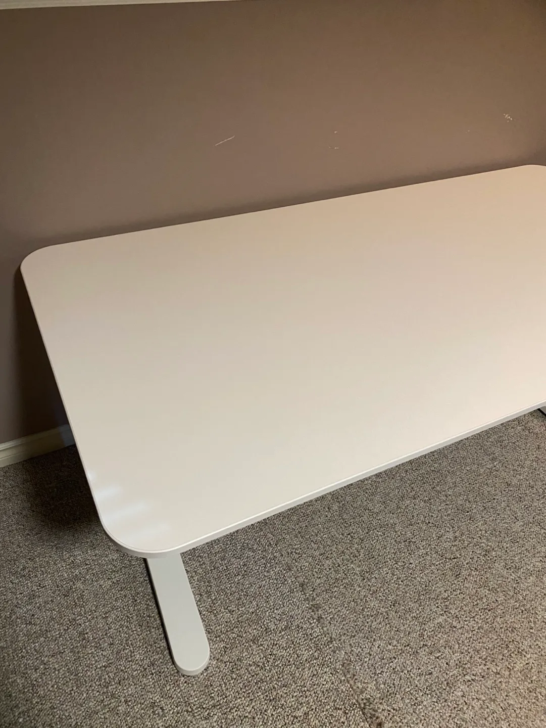 (Delivery Available)Large White Adjustable Ikea Desk image indicator(3)