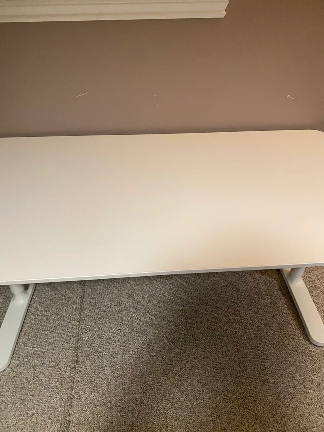 (Delivery Available)Large White Adjustable Ikea Desk image indicator(4)