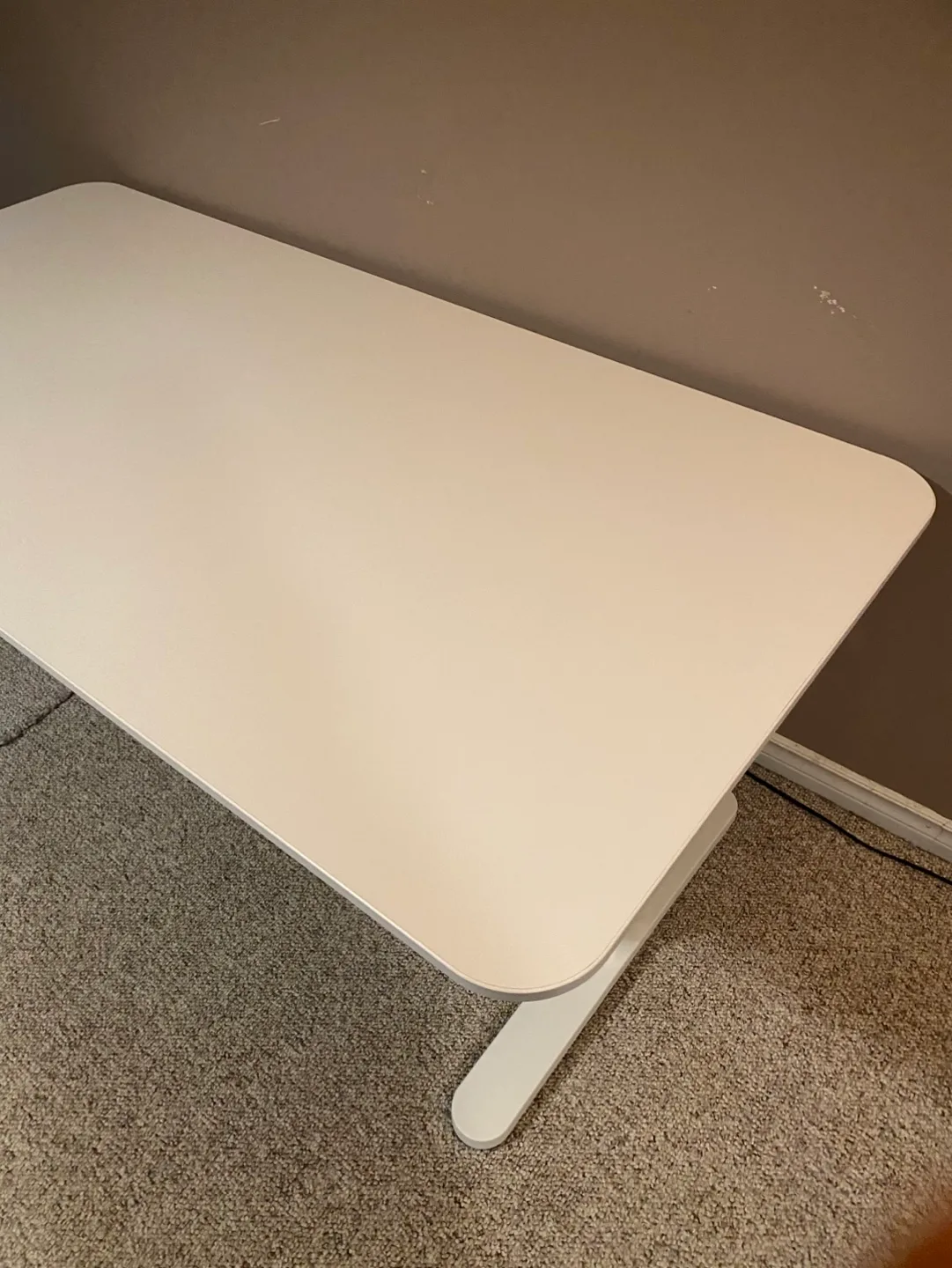 (Delivery Available)Large White Adjustable Ikea Desk image indicator(2)