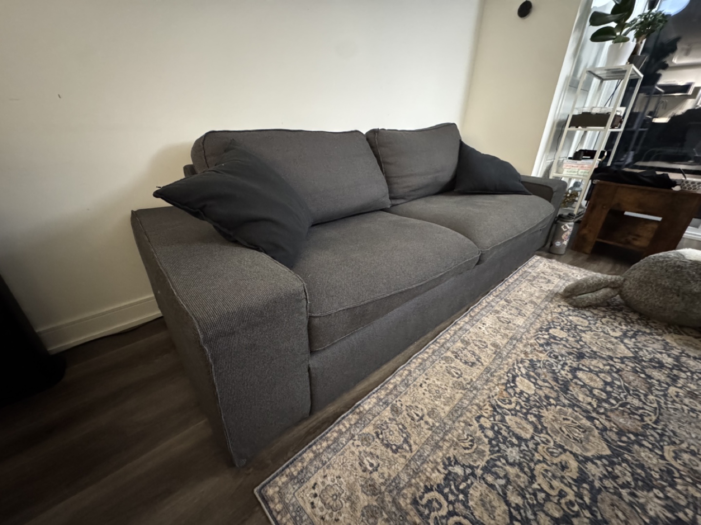 Large Two-Seater Sofa - Dark Grey - photo 2