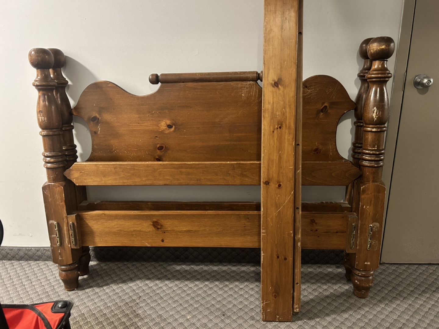 Vintage Wooden King Size Headboard and Footboard